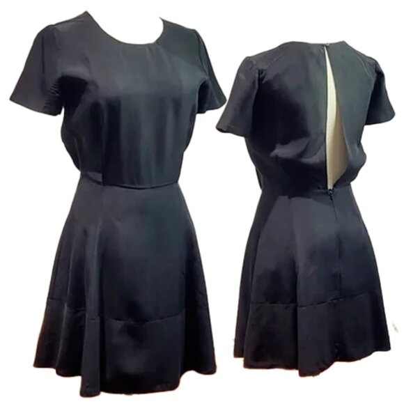 NEW - Wilfred (Aritzia) - 100% Silk Black Backless Mini Dress - size 6 (Medium) - Picture 1 of 8